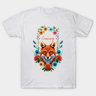 Fox and flowers tattoo style 5 T-Shirt